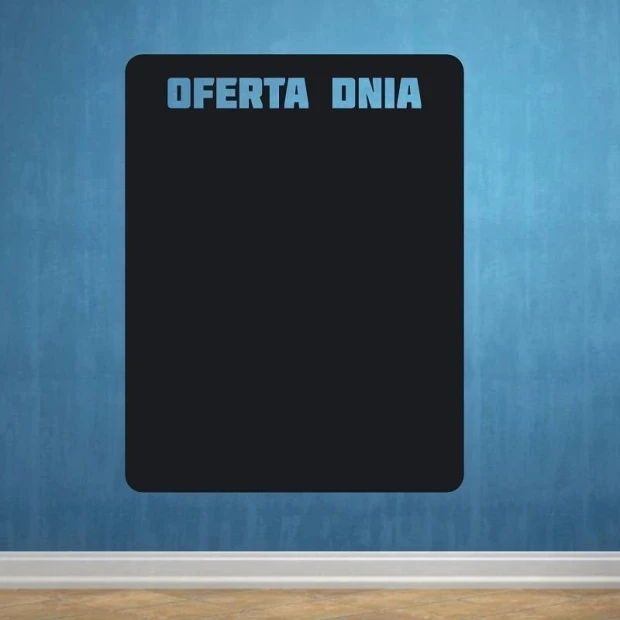 Naklejka kredowa oferta dnia 084 - Aranżacja w pokoju. Ściana w odcieniu niebieskim z ciemną naklejką