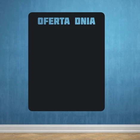 Naklejka kredowa oferta dnia 084 - Aranżacja w pokoju. Ściana w odcieniu niebieskim z ciemną naklejką