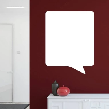 Tablica suchościeralna dymek 123 - Aranżacja w nowoczesnym pomieszczeniu. Ciemnoczerwone ściany, minimalistyczne meble