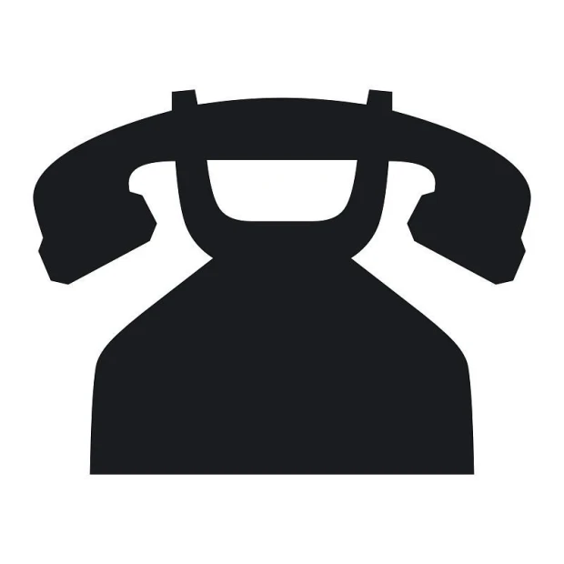 Naklejka kredowa telefon 143 - Wzór graficzny. Grafika przedstawia czarny telefon z klasyczną słuchawką