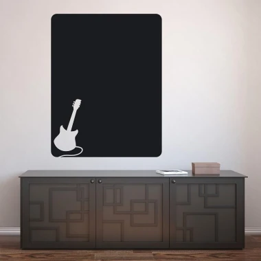 Naklejka kredowa gitara 159 - Aranżacja w pokoju. Ściany w jasnym kolorze, meble w odcieniach szarości
