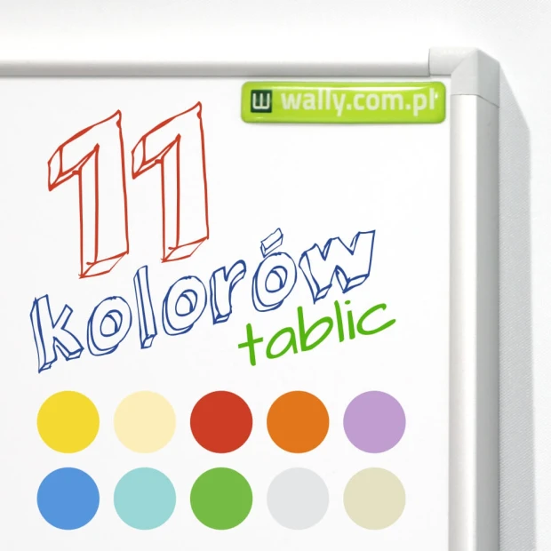 Tablica magnetyczna w ramie aluminiowej suchościeralna na wymiar - Wzór graficzny. Liczby i napisy w różnych kolorach, pod