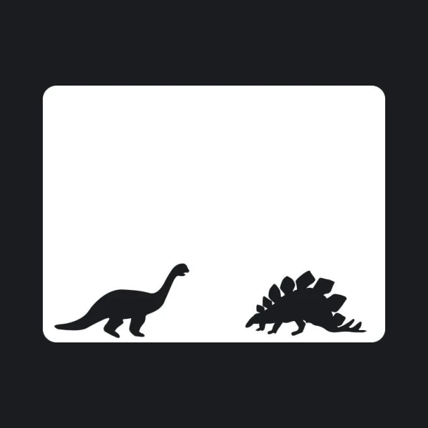 Tablica suchościeralna dinozaury 148 - Wzór graficzny. Dwa dinozaury w czerni na białym tle