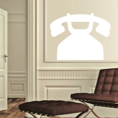 Tablica suchościeralna telefon 143 - Aranżacja w salonie. Ściany w jasnym kolorze, podłoga drewniana, nowoczesne meble
