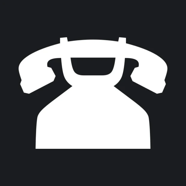 Tablica suchościeralna telefon 143 - Wzór graficzny. Grafika przedstawia stylizowany telefon w białym kolorze na czarnym tle