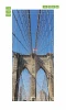 Fototapeta na drzwi most New York P42 - Wzór graficzny. Most z dużymi łukami, linami i flagą na tle nieba