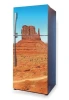 Okleina na lodówkę naklejka Monument Valley P66 - Wzór graficzny. Przedstawia czerwone skały i niebieskie niebo