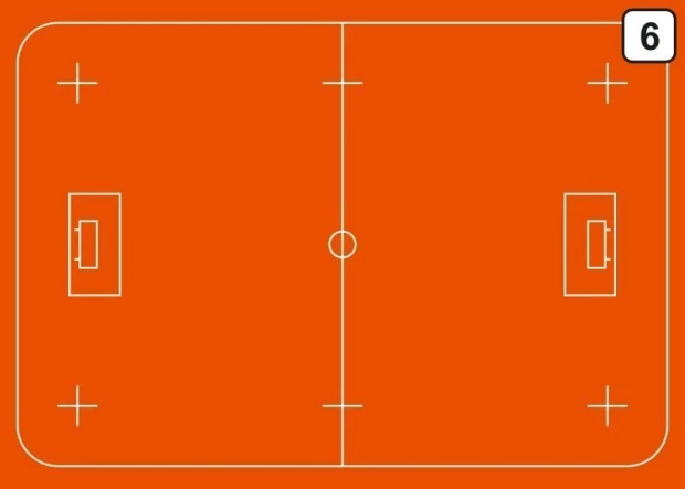 Tablica suchościeralna trenerska taktyczna 184 unihokej - Wzór graficzny. Grafika przedstawia boisko unihokejowe z liniami
