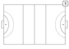 Tablica trenerska taktyczna 185 suchościeralna hokej na trawie - Wzór graficzny. Prosta grafika przedstawiająca boisko