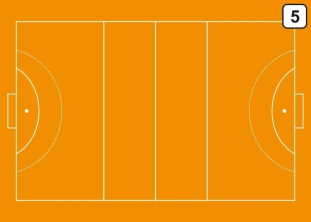 Tablica trenerska taktyczna 185 suchościeralna hokej na trawie - Wzór graficzny. Grafika przedstawia boisko z liniami