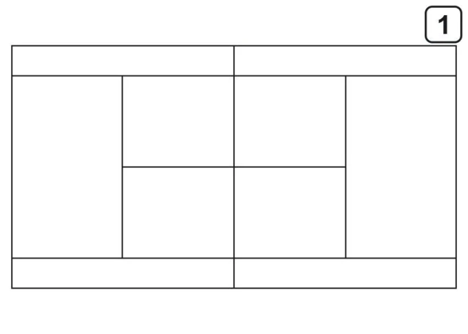 Tablica trenerska taktyczna suchościeralna 180 tenis ziemny - Wzór graficzny. Prosta, prostokątna forma z podziałem