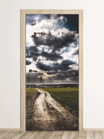 Fototapeta na drzwi droga P498 - Aranżacja w przedpokoju. Ściany w jasnych odcieniach, drewniana podłoga