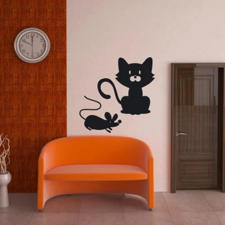 Naklejka 03X 16 mysz i kot 1915