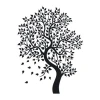 Naklejka 03X 08 drzewo 1934 - Wzór graficzny. Drzewo z rozłożystą koroną, liście w różnych kształtach, gałęzie wijące się