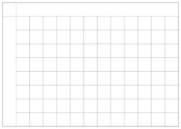 Tablica magnetyczna suchościeralna lean planer kratka 001 - Wzór graficzny. Prosta siatka z równymi prostokątami na białym