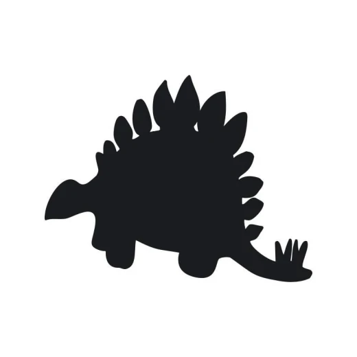 Naklejka kredowa w kształcie dinozaura stegozaura na białym tle