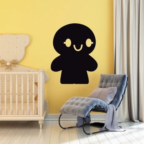 Naklejka kredowa ciasteczek 205 - Aranżacja w pokoju dziecięcym. Żółte ściany i jasne meble