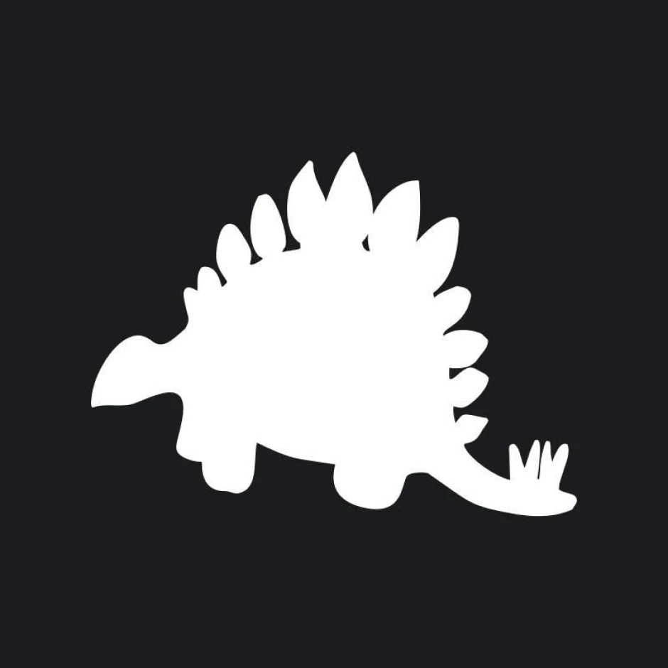 Tablica suchościeralna dinozaur 190 - Wzór graficzny. Kształt dinozaura z wyraźnymi kolcami na grzbiecie