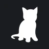 Tablica suchościeralna kotek 193 - Wzór graficzny. Grafika przedstawia sylwetkę kota w kolorze białym na czarnym tle
