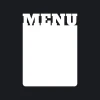 Tablica suchościeralna menu 202 - Wzór graficzny. Prosta forma z napisem MENU na górze. Biała powierzchnia