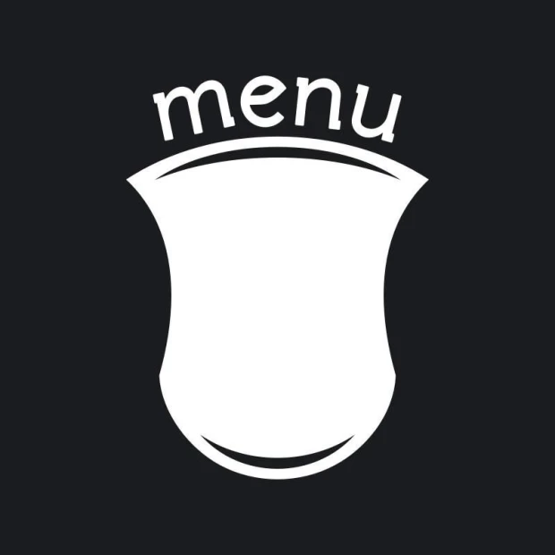 Tablica suchościeralna menu 203 - Wzór graficzny. Kształt przypomina tarczę z napisem menu na górze