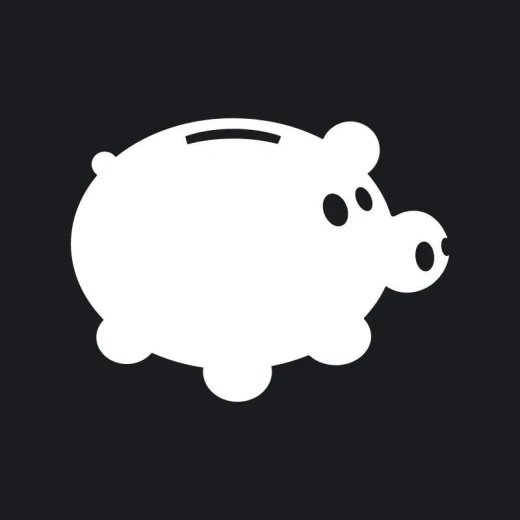 Tablica suchościeralna w kształcie świnki skarbonki z wyciętym otworem na monety i oczami na czarnym tle