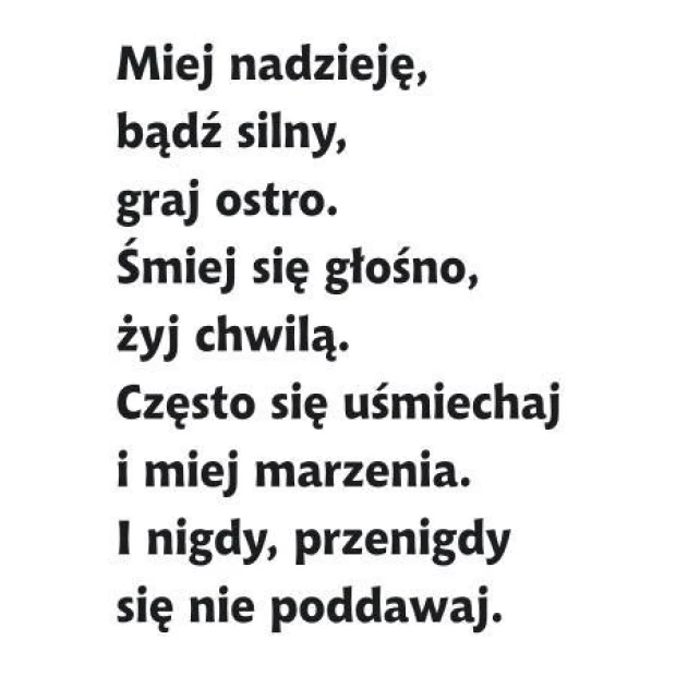 Naklejka miej nadzieję bądź silny 1935 - Wzór graficzny. Tekst w różnych rozmiarach, czcionka prosta, na białym tle