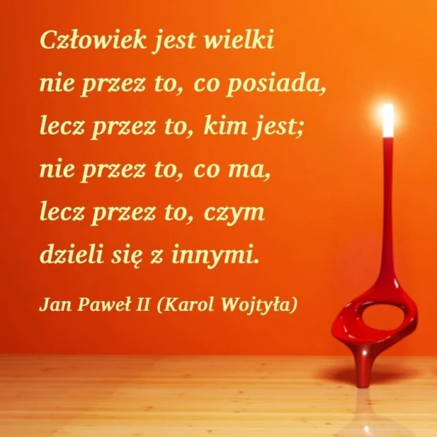 Naklejka człowiek jest wielki 1962 - Wzór graficzny. Tekst w kolorze białym na pomarańczowym tle. Stylowa czcionka