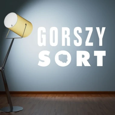 Naklejka gorszy sort 1950 - Aranżacja w pokoju. Ściana w odcieniu niebieskim, drewniana podłoga, lampa stojąca