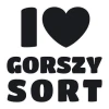 Naklejka I love gorszy sort 1948 - Wzór graficzny. Duże litery w kolorze czarnym na białym tle