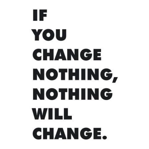 Naklejka if you change nothing 1952 - Wzór graficzny. Duże, czarne litery na białym tle tworzą hasło