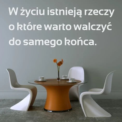 Naklejka w życiu istnieja rzeczy 1973 - Aranżacja w jadalni. Ściany w odcieniu szaro-zielonym, nowoczesne meble