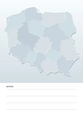 Tablica suchościeralna mapa Polski podział administracyjny 192 - Wzór graficzny. Mapa Polski w odcieniach szarości