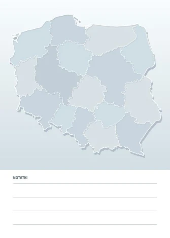Tablica suchościeralna mapa Polski podział administracyjny 192 - Wzór graficzny. Mapa Polski w odcieniach szarości