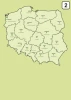 Tablica suchościeralna mapa Polski z podziałem na województwa 238 - Wzór graficzny. Mapa z konturami województw i nazwami