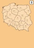 Tablica suchościeralna mapa Polski z podziałem na województwa 238 - Wzór graficzny. Mapa przedstawia kontury województw