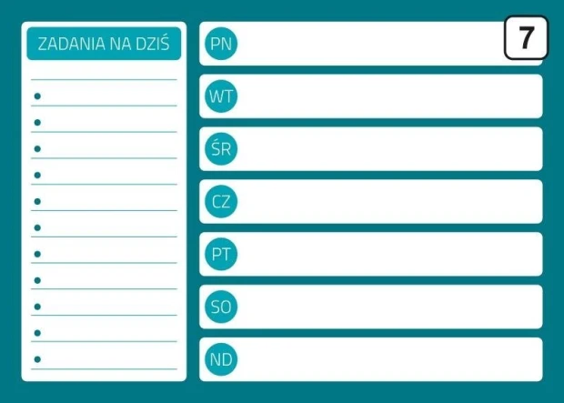 Tablica suchościeralna planer 243 - Wzór graficzny. Prosta kompozycja z prostokątami i liniami do pisania