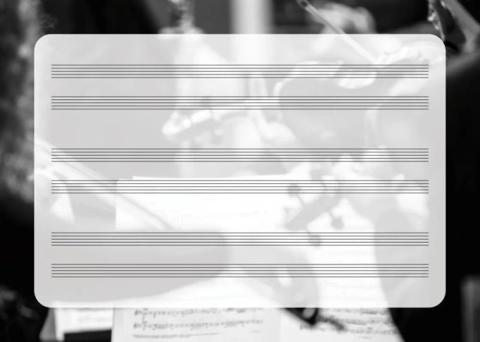 Pięciolinia suchościeralna tablica koncert EDU 043 - Wzór graficzny. Widoczne są poziome linie w kolorze białym na szarym