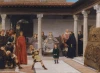 Reprodukcja Leducation des enfants de Clovi, Lawrence Alma-Tadema - Aranżacja w wnętrzu starożytnego budynku. Ściany