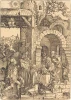Reprodukcja The Adoration of the Magi, Albrecht Durer - Wzór graficzny. Scena przedstawia trzech mędrców, Maryję