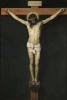 Reprodukcja Christ Crucified, Diego Velazquez - Wzór graficzny. Postać ukrzyżowanego mężczyzny na ciemnym tle