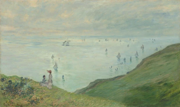 Reprodukcja Cliffs at Pourville Moneta, idealna do stylowego salonu, wprowadza spokój i delikatne ko