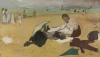 Reprodukcja Beach Scene, Edgar Degas - Wzór graficzny. Obraz przedstawia plażę, ludzi w strojach kąpielowych oraz parasole