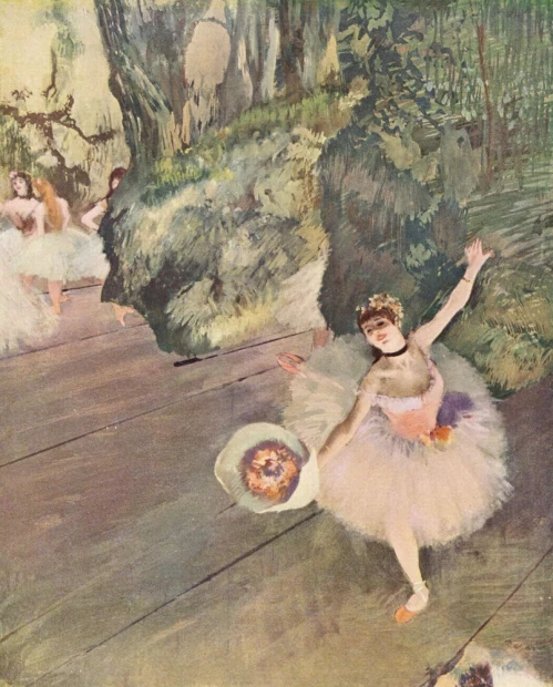 Reprodukcja obrazu Dancer Taking a Bow (The Star) Edgara Degas przedstawiająca baletnicę kłaniającą się na scenie