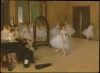 Reprodukcja The Dancing Class, Edgar Degas - Aranżacja w sali baletowej. Ściany w jasnym kolorze, lustra i baletnice