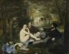 Reprodukcja Luncheon on the Grass, Edouard Manet - Aranżacja w ogrodzie. Zieleń drzew i trawa, postacie w naturalnych pozach
