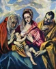 Reprodukcja Holy Family, El Greco - Wzór graficzny. Postacie Maryi, Józefa i Dzieciątka otoczone intensywnymi kolorami