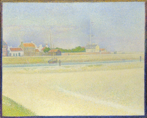 Reprodukcja Der Kanal von Gravelines, Grand Fort-Philippe, Georges Seurat - Wzór graficzny. Obraz przedstawia pejzaż