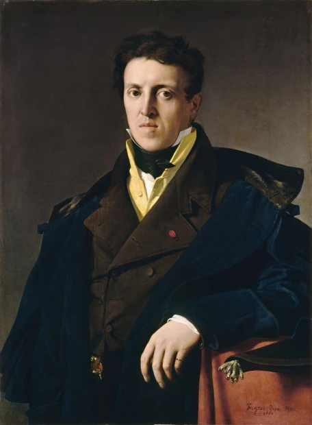 Reprodukcja Marcotte dArgenteuil, Jean Auguste Dominique Ingres - Wzór graficzny. Mężczyzna w eleganckim ubraniu z ręką