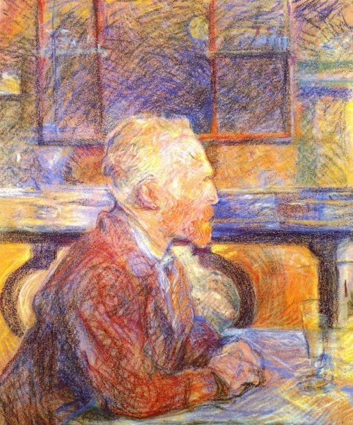 Reprodukcja obrazu Portrait de Vincent van Gogh, Henri de Toulouse-Lautrec - Wzór graficzny. Obraz przedstawia postać